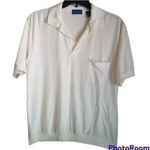 🇺🇸3/$15🇺🇲 Towncraft Easy Knit Cream Shirt with Banded Waist Sz Med